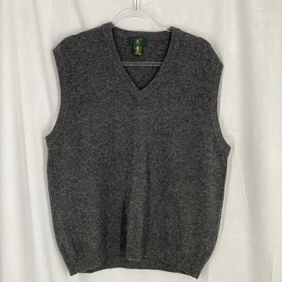 Vintage Club Room 100% Lambswool Gray V-Neck Sweater Vest - Picture 1 of 5